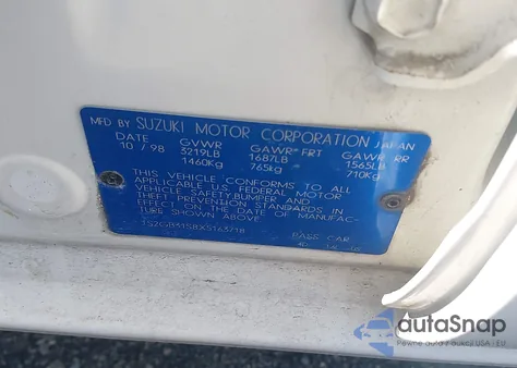 1999 Suzuki Esteem Gl/Glx/Glx+ из США, поврежденный, VIN JS2GB31S8X5163718